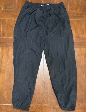 Vintage 90s Reebok Nylon Track Pants Black Size Large